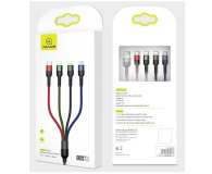USAMS Kabel pleciony U26 4w1 0,35m 2A (2xlight/microUSB/C) - 1569041 - zdjęcie 4